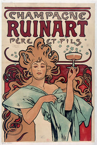 Champagne Ruinart P�re Et Fils Poster Print by Alphonse Mucha