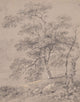 Tree Study Fine Art Print by George Barret showcasing intricate details of trees.