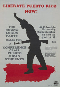 Liberate Puerto Rico poster print featuring Young Lords Party conference call.