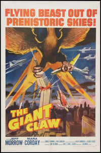 The Giant Claw 1957 movie poster in 11x17 size, featuring classic horror imagery.