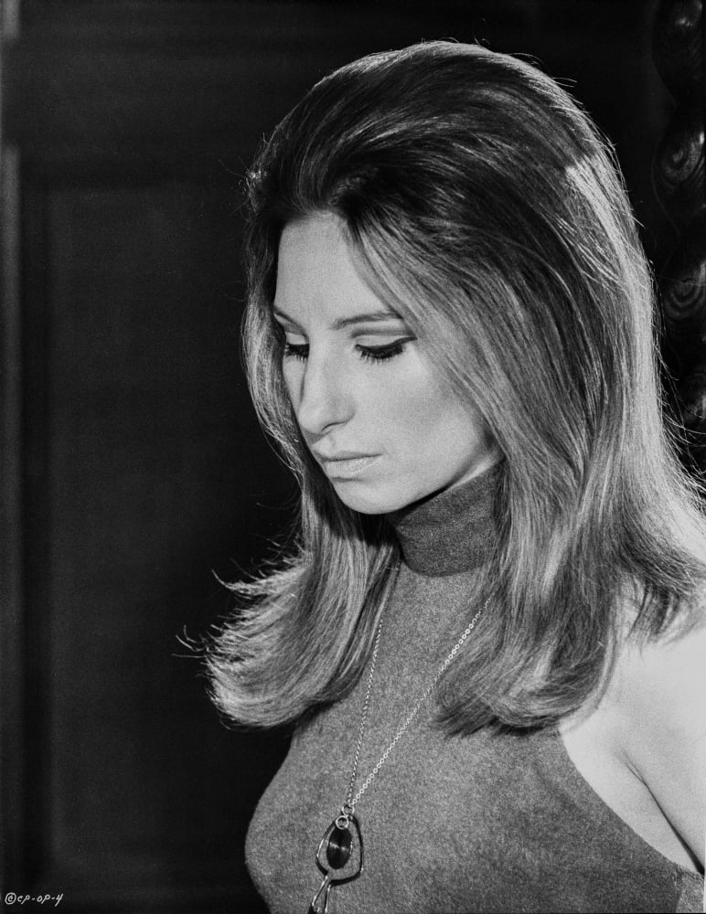 Barbra Streisand portrait photo print looking down with necklace