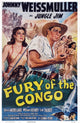 Fury of the Congo movie poster featuring Johnny Weissmuller in vibrant colors.