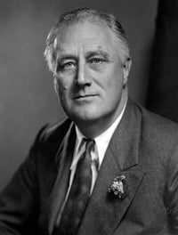 Franklin D. Roosevelt expressionless face photo print