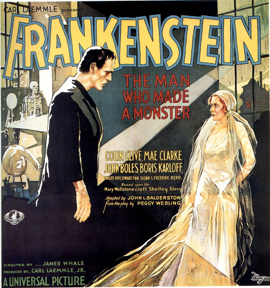 Frankenstein movie poster art featuring Boris Karloff and Mae Clarke, 1931 Masterprint