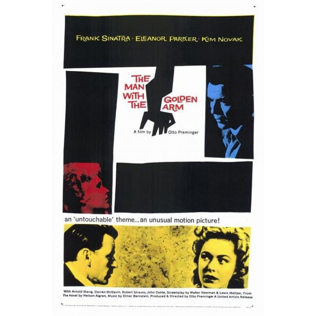 The Man with the Golden Arm movie poster print in 27x40 size.
