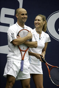 Steffi Graf smiling alongside Andre Agassi photo print