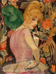 Portrait of Lili Elbe with Green Feather Fan by Gerda Wegener poster print