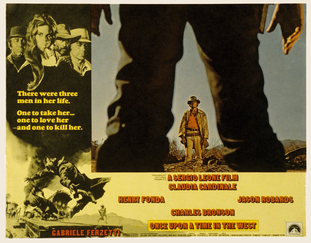 Once Upon A Time In The West movie poster featuring Charles Bronson, 1968.