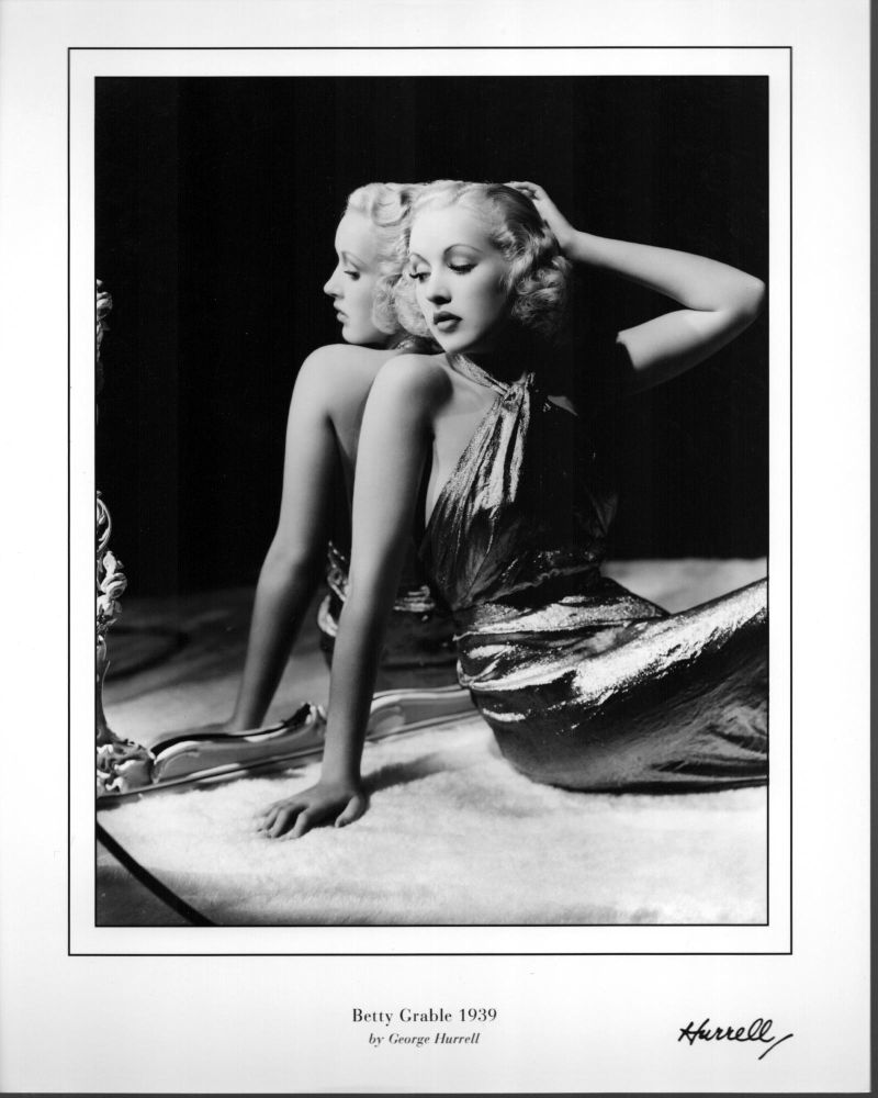 1939 black and white photo print of Betty Grable by George Hurrell