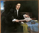 Portrait of a Gentleman in His Study Poster Print