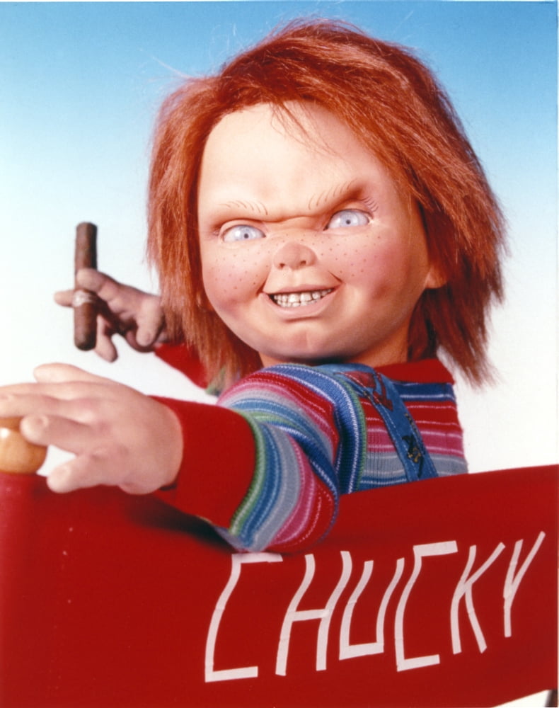 Chucky Holding Tobacco in Stripes Photo Print