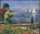 Bathers at Bellport art print by William James Glackens showcasing a vibrant beach scene.