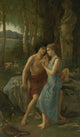 Daphnis and Chloé art print by Pierre Cabanel, showcasing romantic Greek mythology.