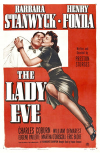 The Lady Eve movie poster print featuring Henry Fonda and Barbara Stanwyck.