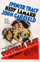 Tortilla Flat movie poster featuring Spencer Tracy, John Garfield, and Hedy Lamarr in 1942.