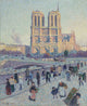 Quai Saint-Michel and Notre-Dame art print by Maximilien Luce, showcasing Parisian architecture.
