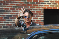 Johnny Depp arriving at The Late Show with David Letterman photo print.