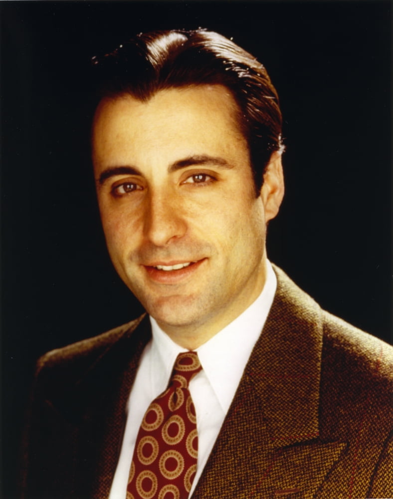 Andy Garcia smiling photo print in black suit, perfect for home décor.