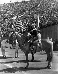 Yvonne DeCarlo black and white horse riding photo print