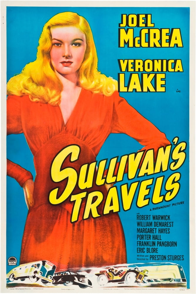 Sullivan's Travels movie poster featuring Veronica Lake from 1941