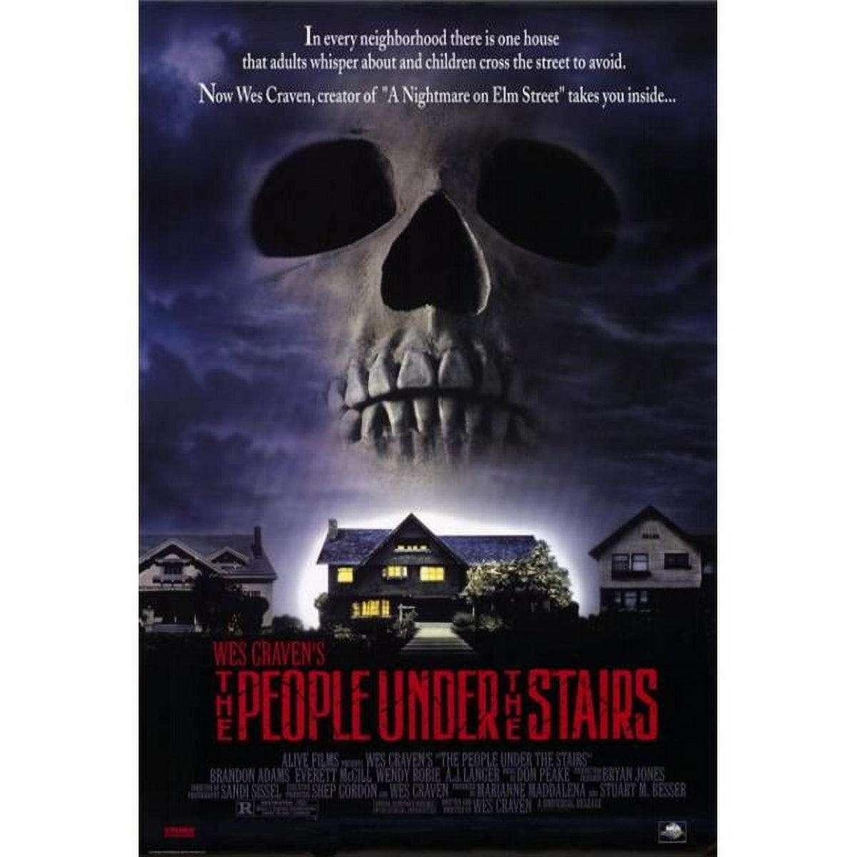 The People Under the Stairs movie poster print featuring horror film design.