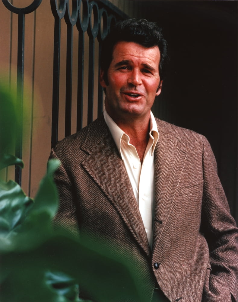 James Garner portrait photo print in grey corduroy blazer