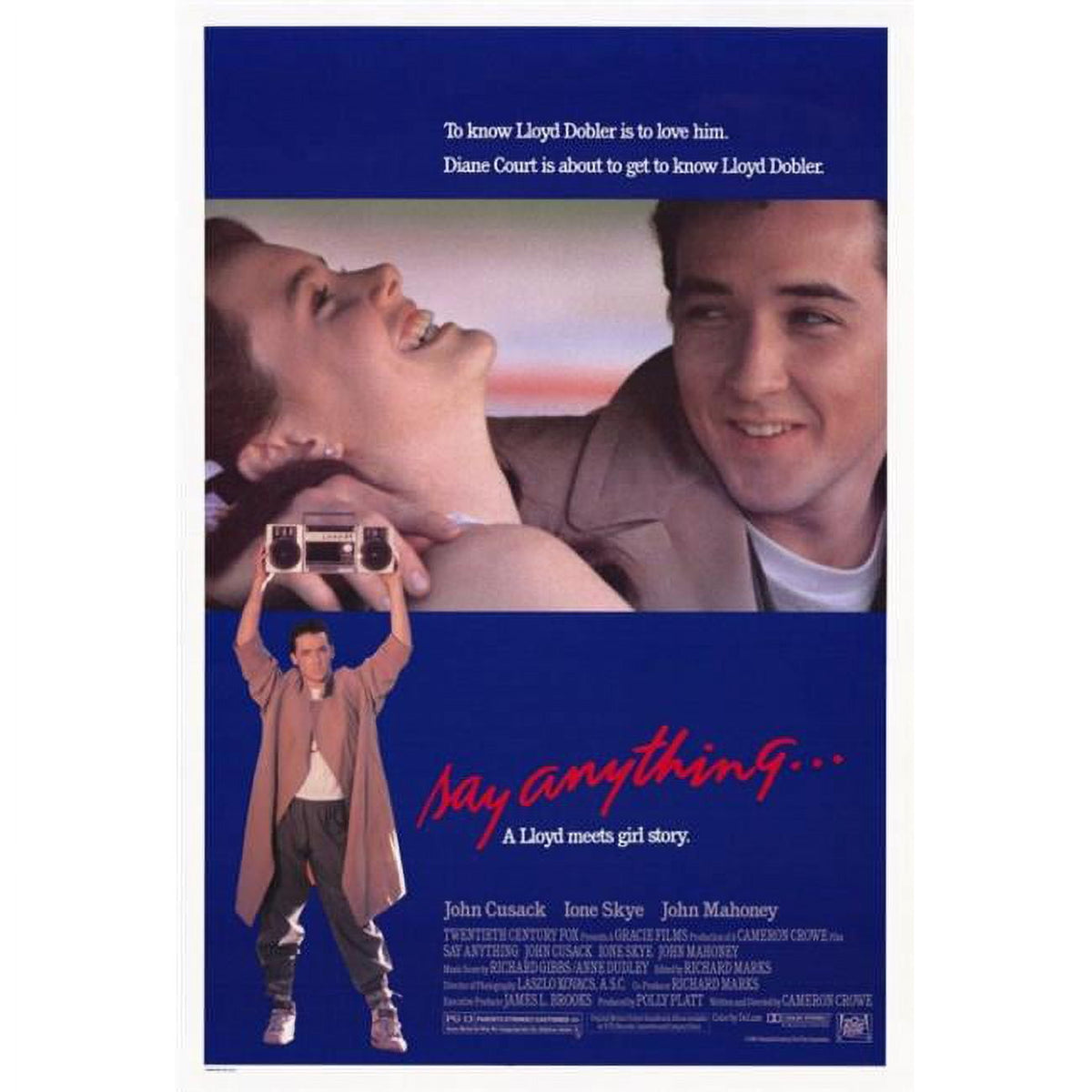 Say Anything movie poster print featuring iconic boombox scene.