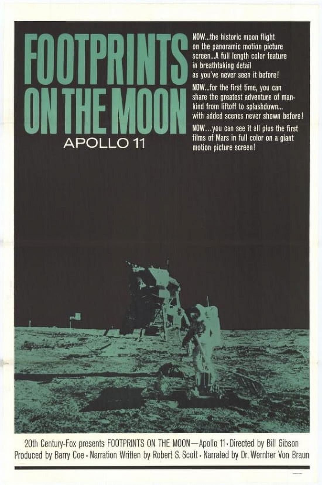 Footprints on the Moon Apollo 11 movie poster 11x17