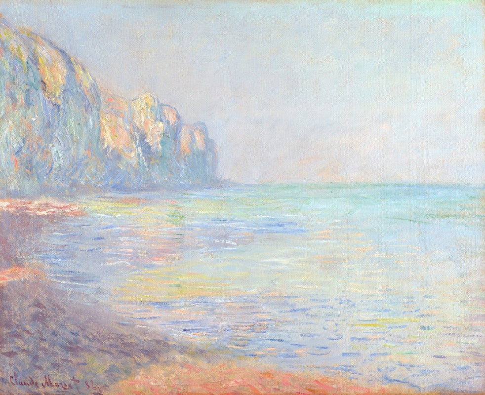 Misty Morning at Pourville Poster Print by Claude Monet, 1882 artwork.