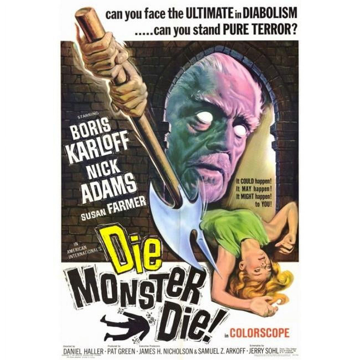 Die Monster Die! classic horror movie poster print 27x40