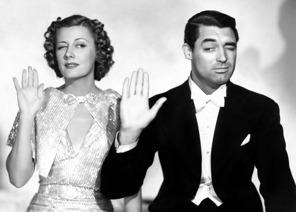 The Awful Truth photo print featuring Irene Dunne and Cary Grant, vintage movie decor.