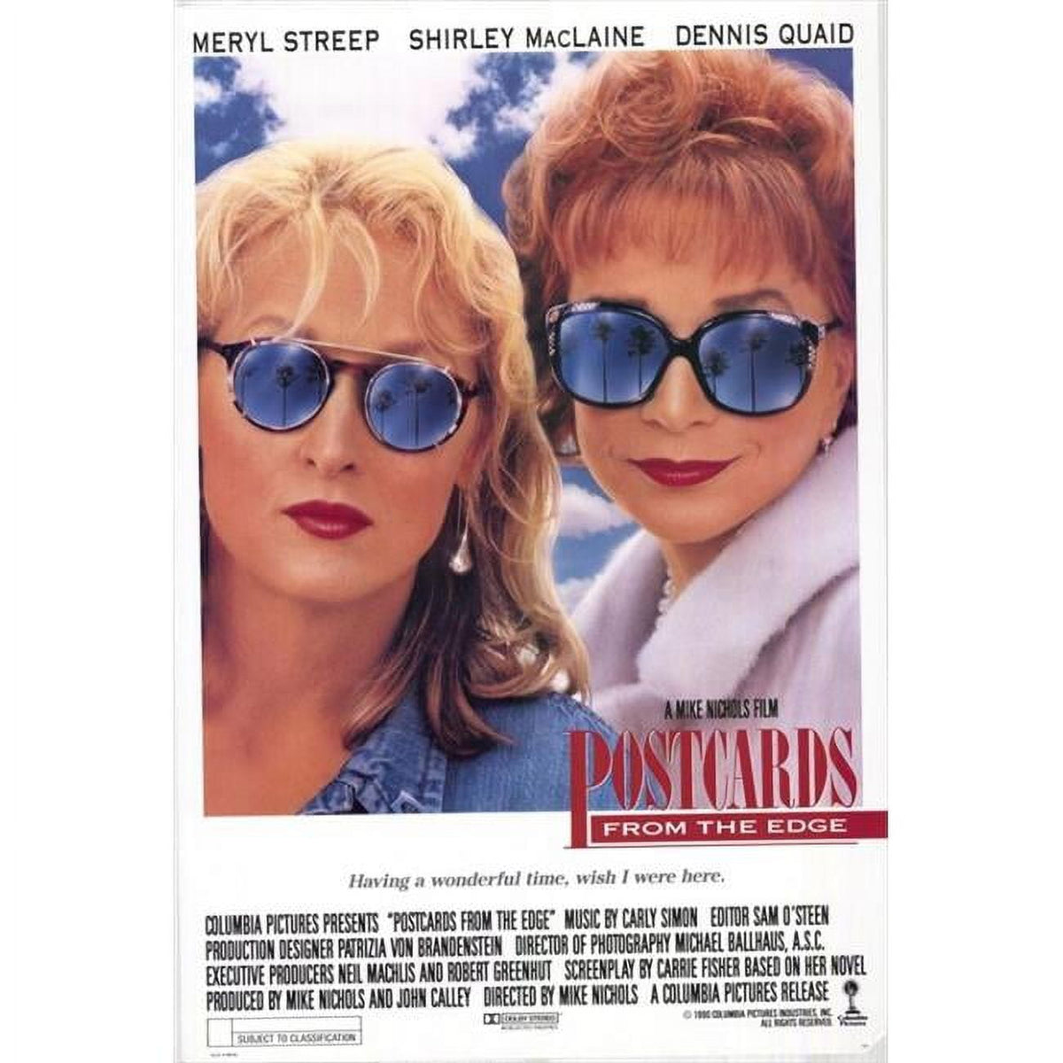 Postcards from the Edge Movie Poster Print 27x40