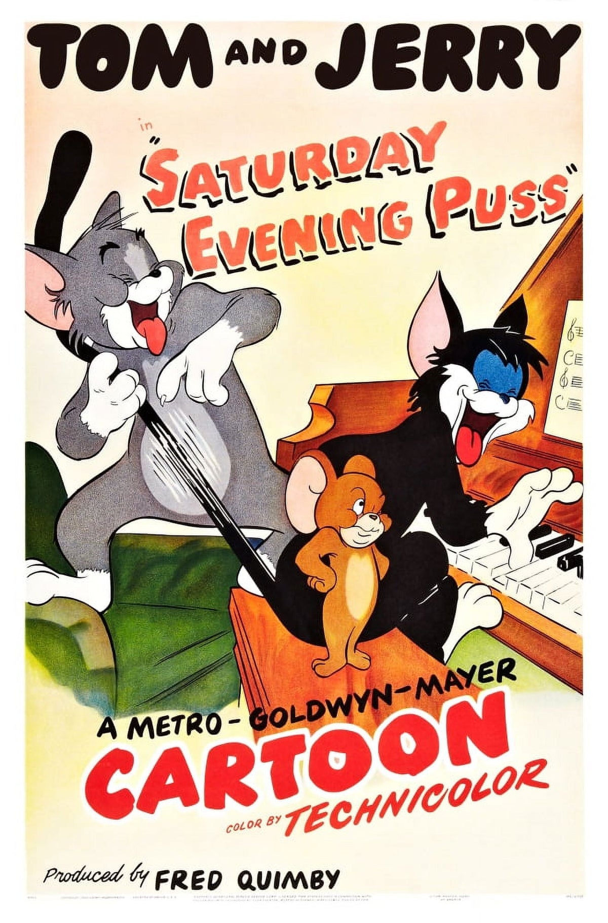 Tom and Jerry Saturday Evening Puss Us Art Print Poster