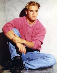 Saved by the Bell portrait photo print featuring characters in jeans and maroon long sleeve.