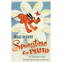 Springtime for Pluto movie poster print featuring classic animation character.