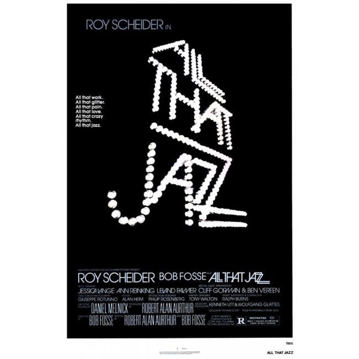 All That Jazz Movie Poster Print in 27 x 40 inches, vibrant cinema art.