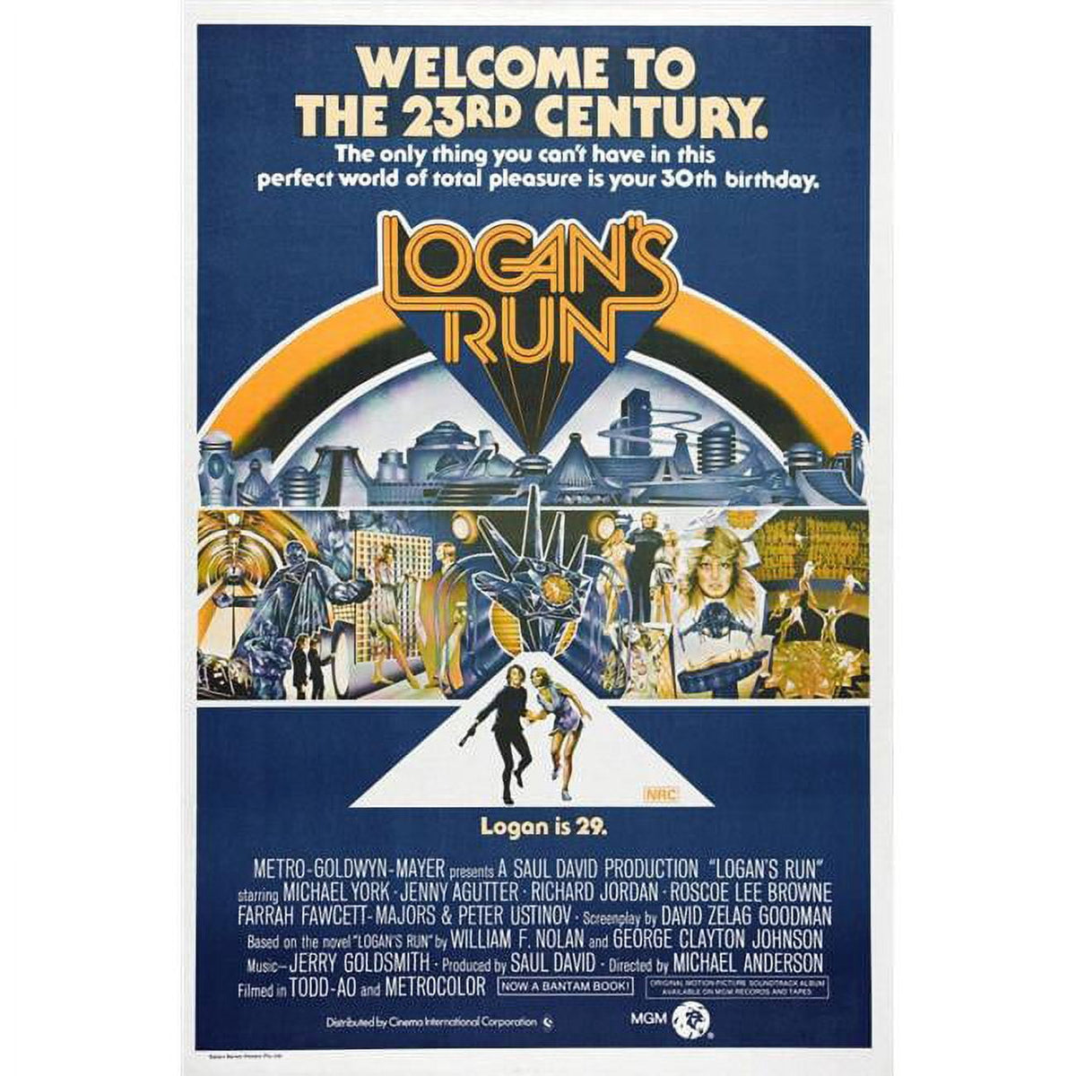 Logan's Run Movie Masterprint Poster featuring Michael York and Jenny Agutter.