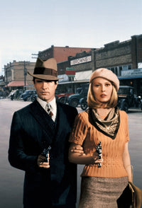 Bonnie and Clyde photo print capturing the iconic outlaw couple.