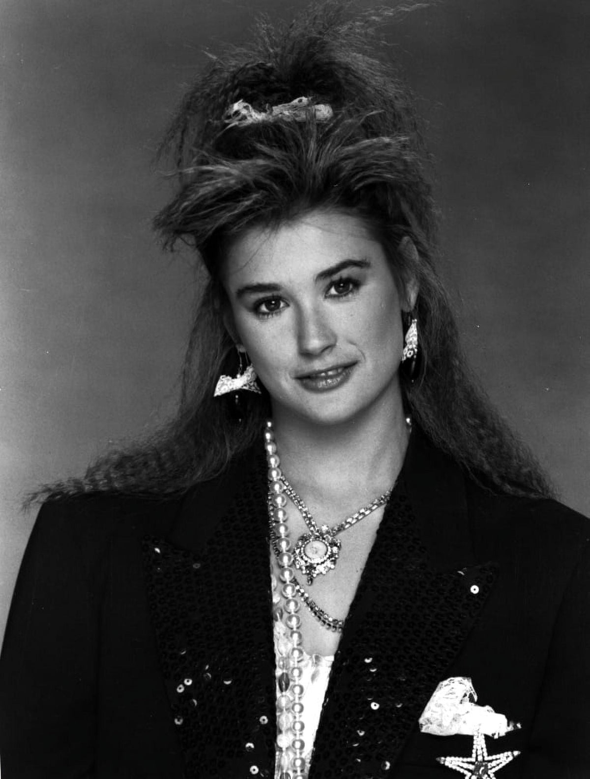 Demi Moore classic portrait photo print in black coat