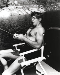 Robert Mitchum fishing photo print - Classic Hollywood memorabilia
