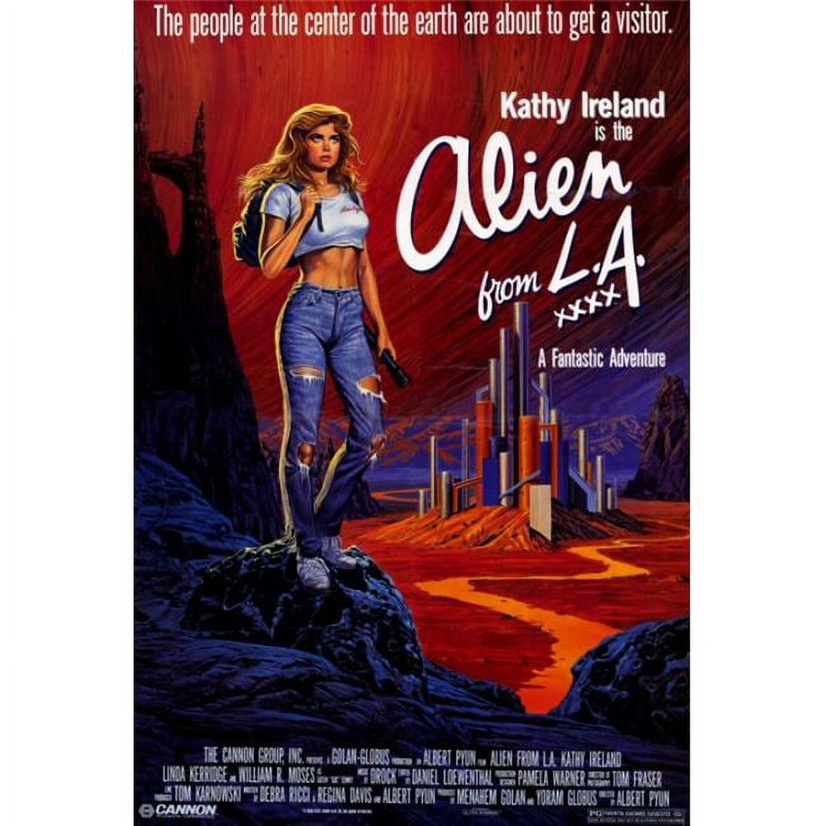 Alien From L.A. Movie Poster Print - 27x40 inches, vibrant sci-fi artwork.