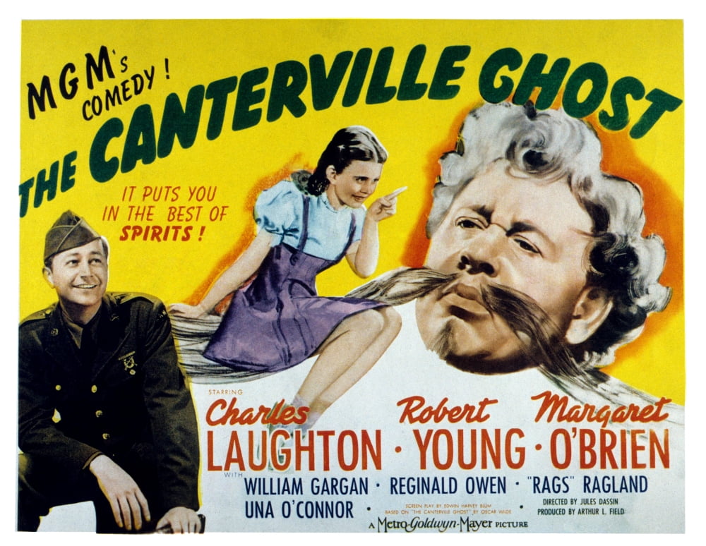 The Canterville Ghost movie masterprint poster featuring Robert Young, Margaret O'Brien, and Charles Laughton.