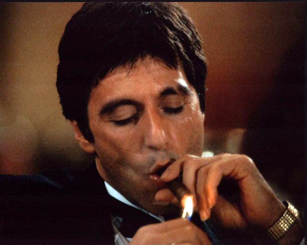 Al Pacino lighting cigar in Scarface photo print