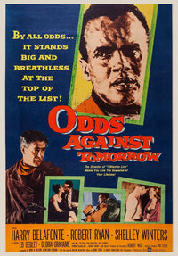 Odds Against Tomorrow movie poster print featuring Harry Belafonte and Robert Ryan.