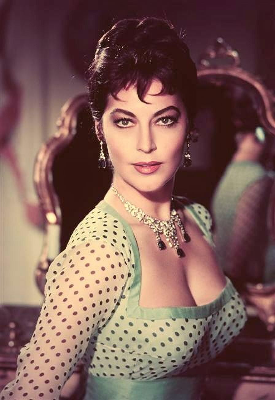 Ava Gardner Green Dots photo print showcasing vintage Hollywood glamour.
