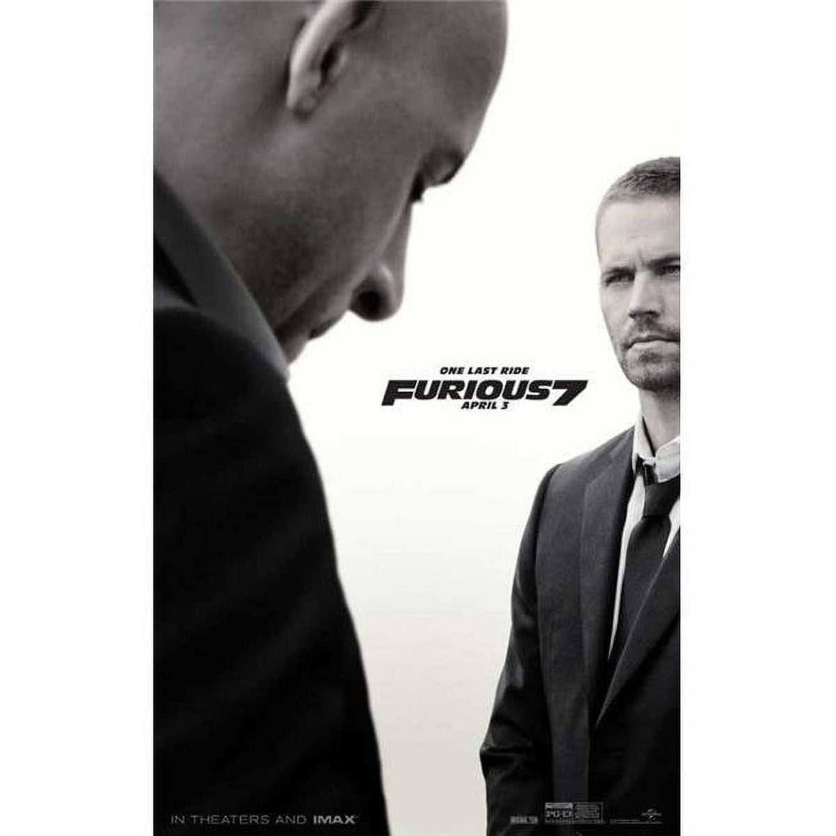 Furious 7 Movie Poster Print featuring action film design.