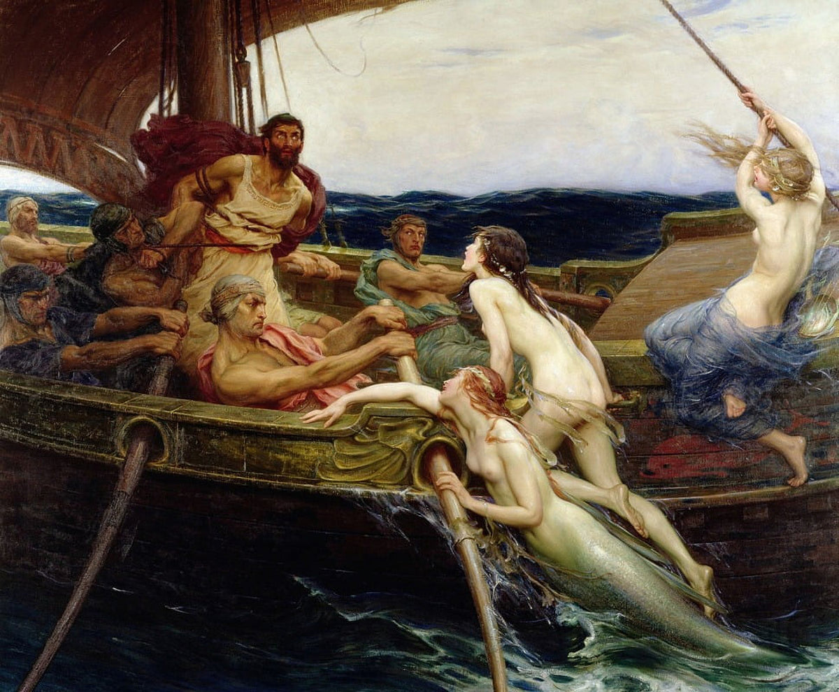 Ulysses and the Sirens art print by Herbert James Draper, 1909.