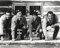 Bonanza Fist Leaning on Floor Pose Black and White Photo Print