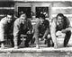 Bonanza Fist Leaning on Floor Pose Black and White Photo Print