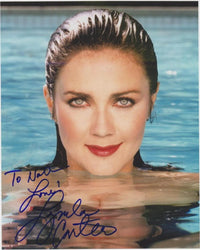 Lynda Carter 'Head Above Water' signed photo print in various sizes.